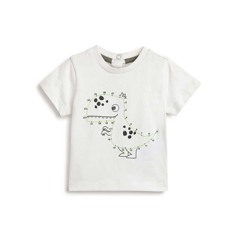 Boys White Printed Short Sleeve T-Shirt image number 0